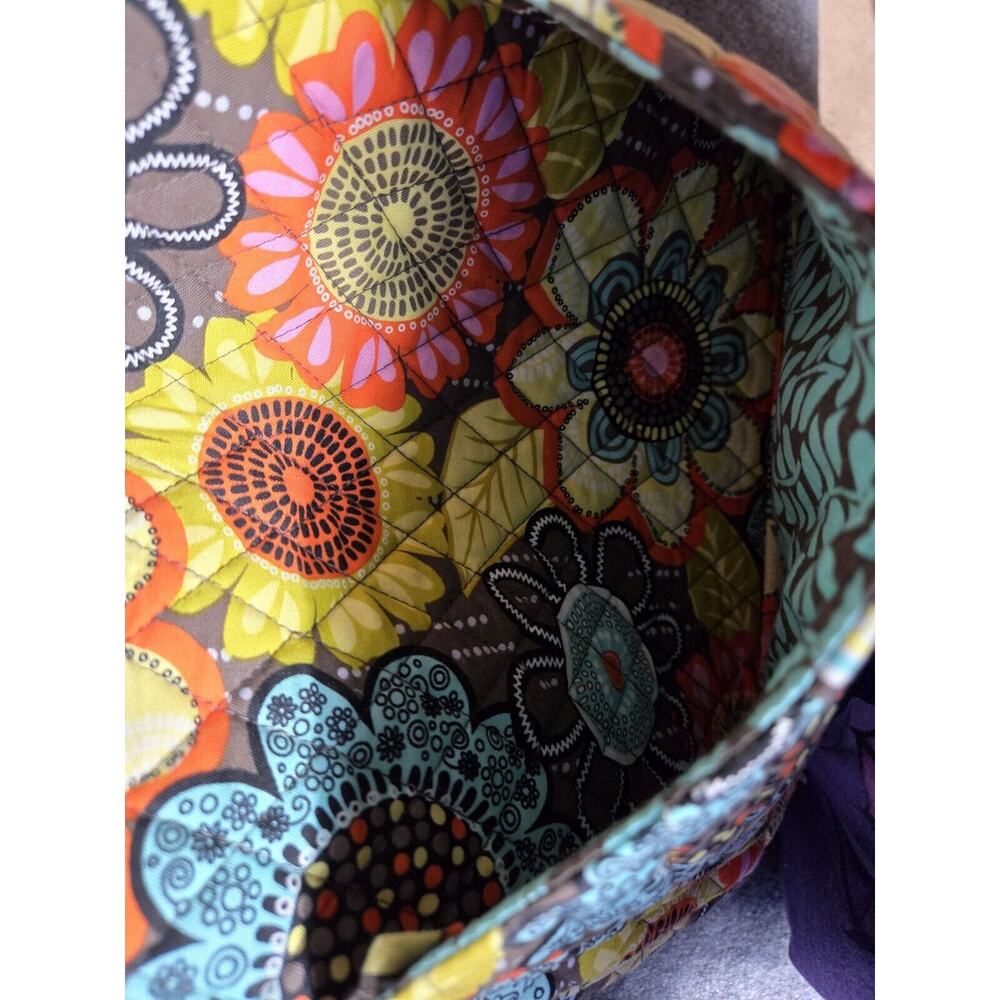 Vera Bradley Bag Orange Yellow Turquoise Messenger Crossbody Floral Purse - Picture 5 of 10
